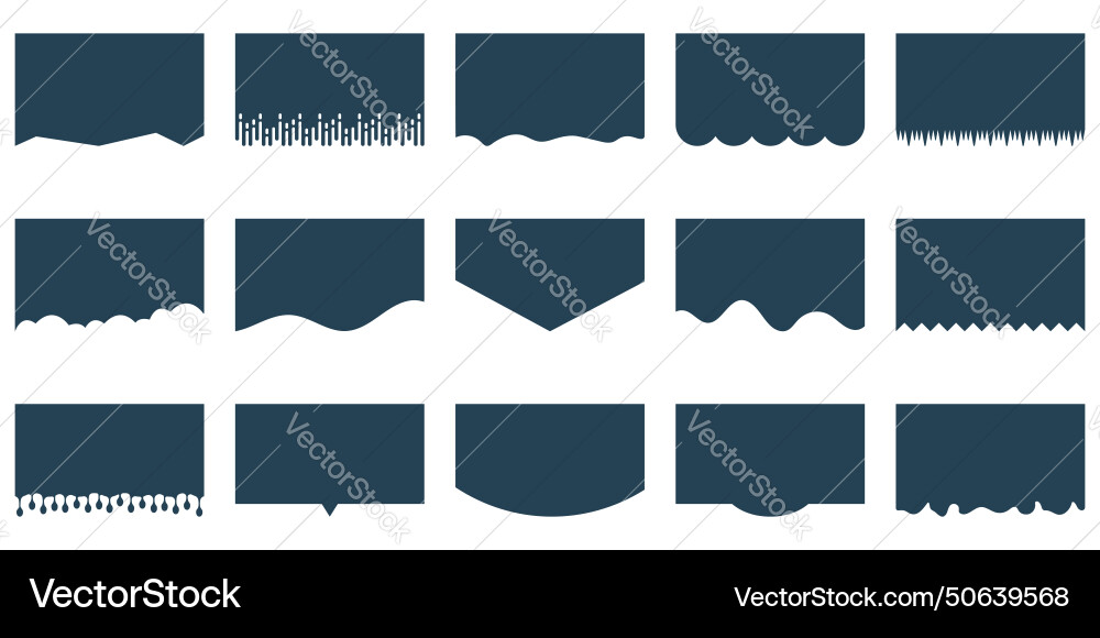 Shape divider for website top and bottom set Shape divider for website top and bottom set Vector Image