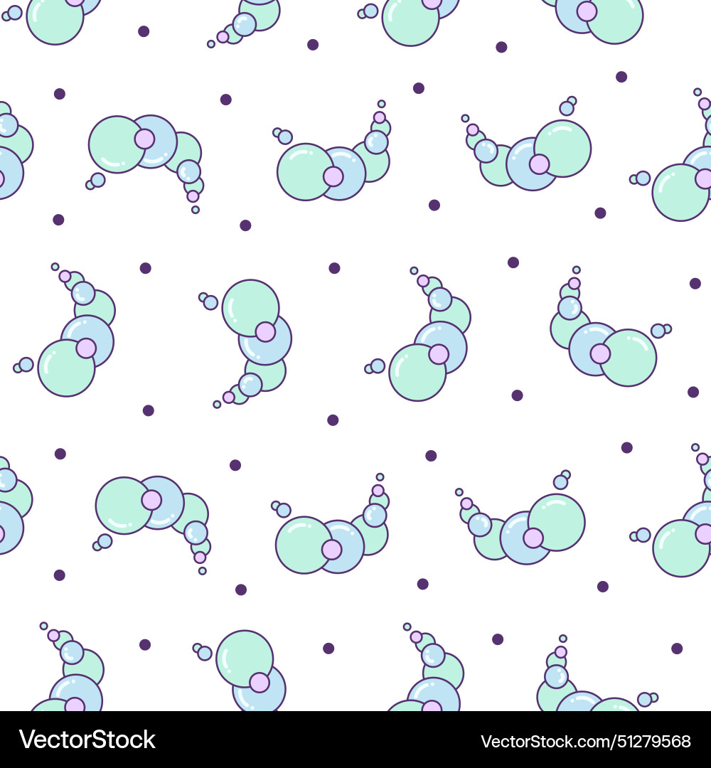 Soap foam set with bubbles seamless pattern Vector Image