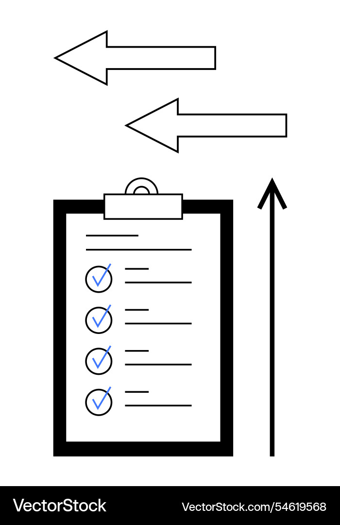 Streamlined task flow with checklist Streamlined task flow with checklist vector image