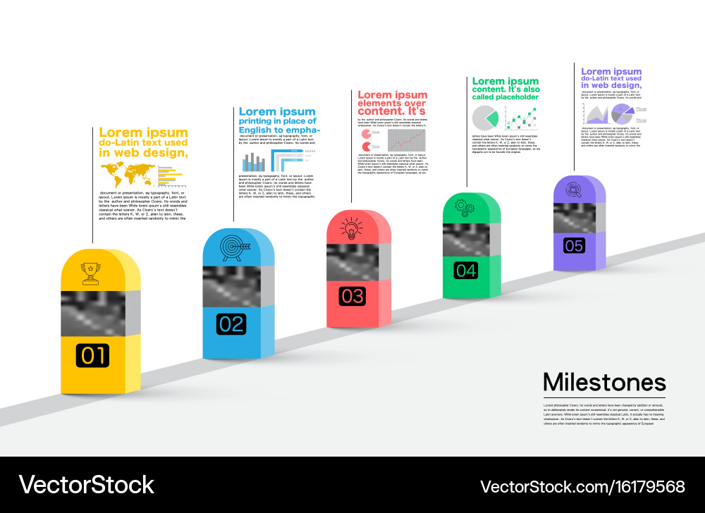 Unternehmen Meilenstein Timeline Vektorbild