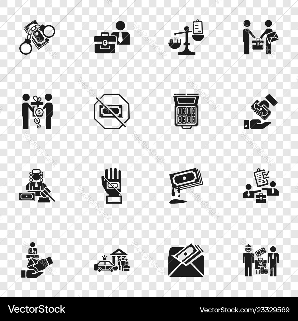 Bribery icon set simple style Vector Image