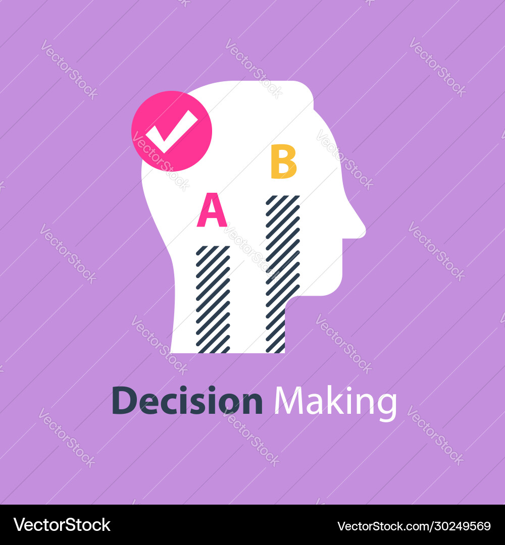 Decision making choose between two options Vector Image