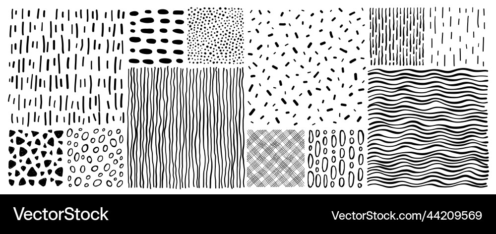 Different types of hatching patterns Different types of hatching patterns vector image