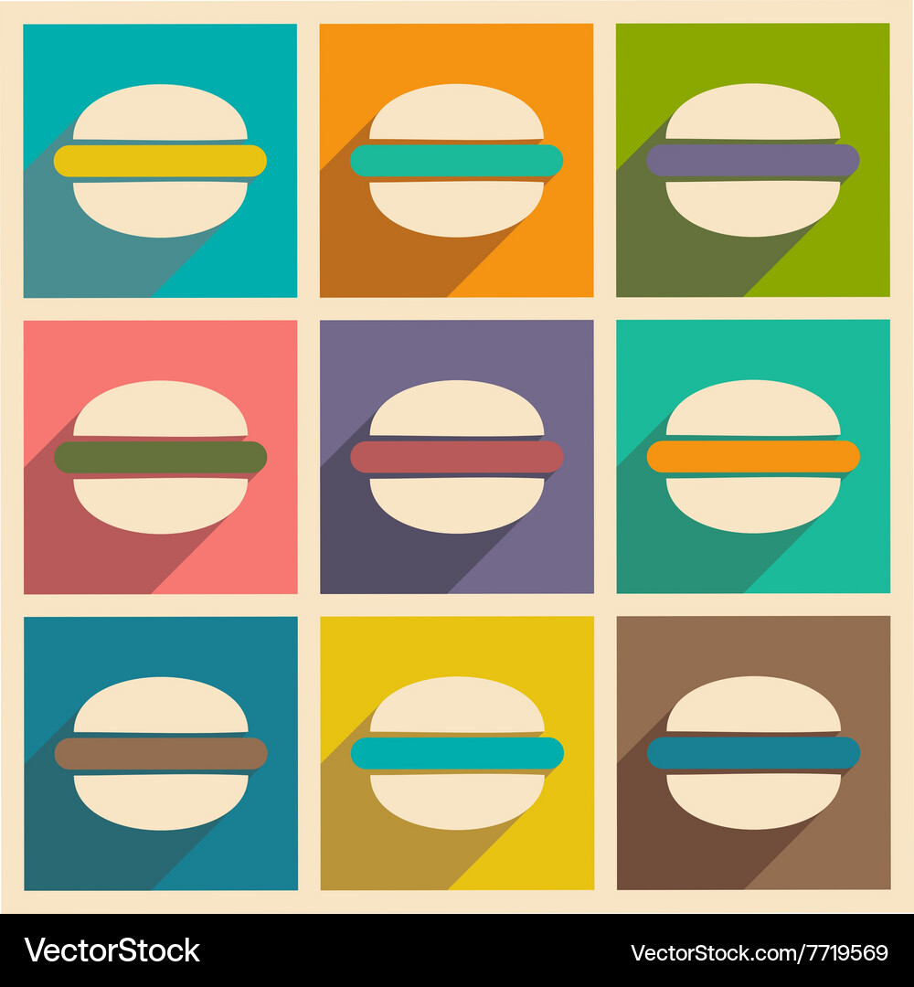 Flat with shadow concept and mobile application Vector Image