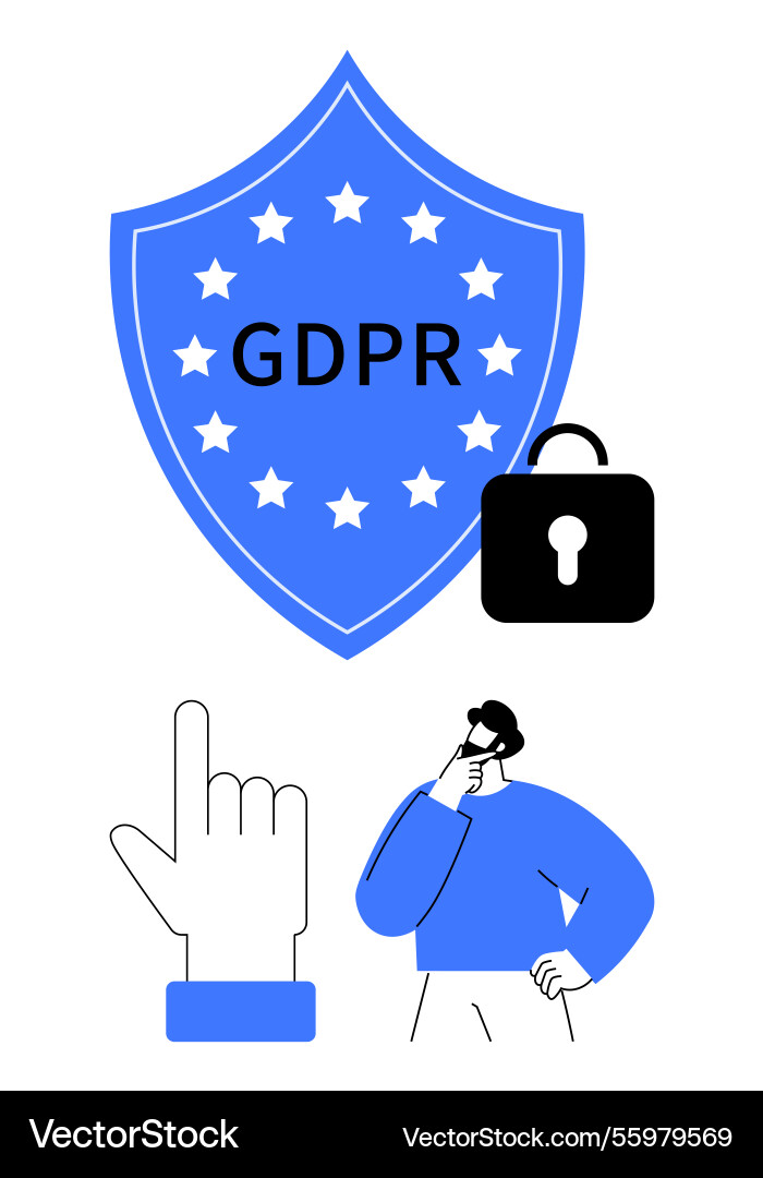 Gdpr data privacy concept with shield lock Gdpr data privacy concept with shield lock vector image