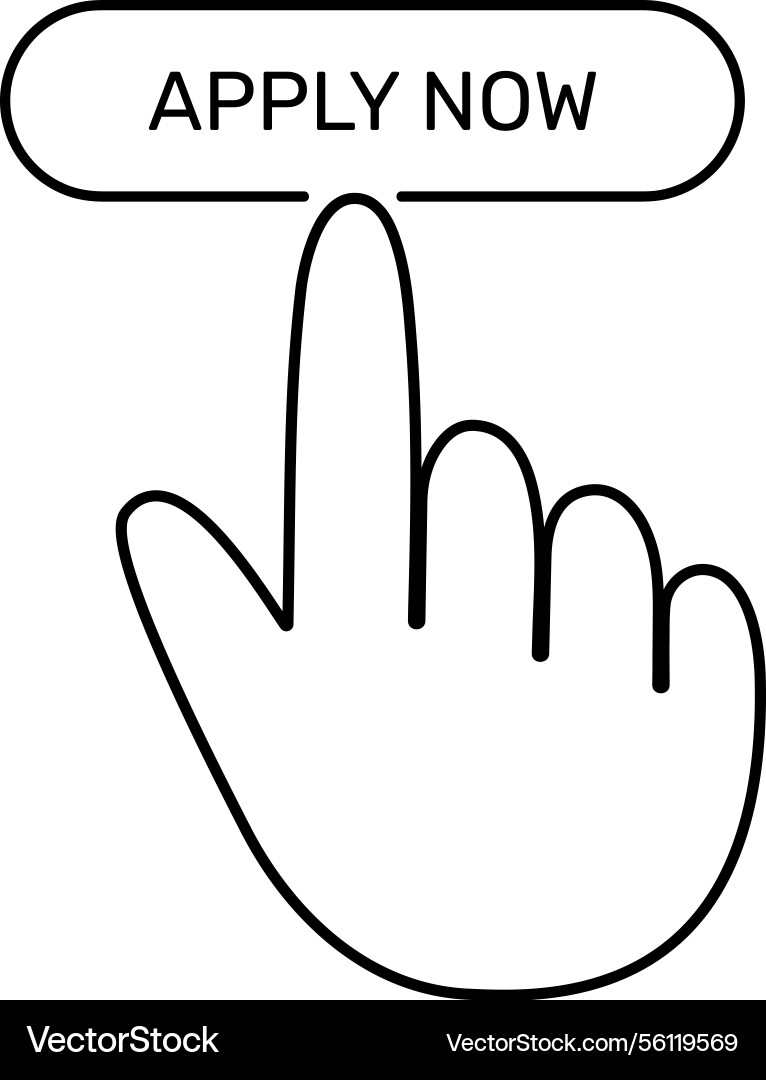 Index finger line icon hand cursor click eps10 Index finger line icon hand cursor click eps10 vector image