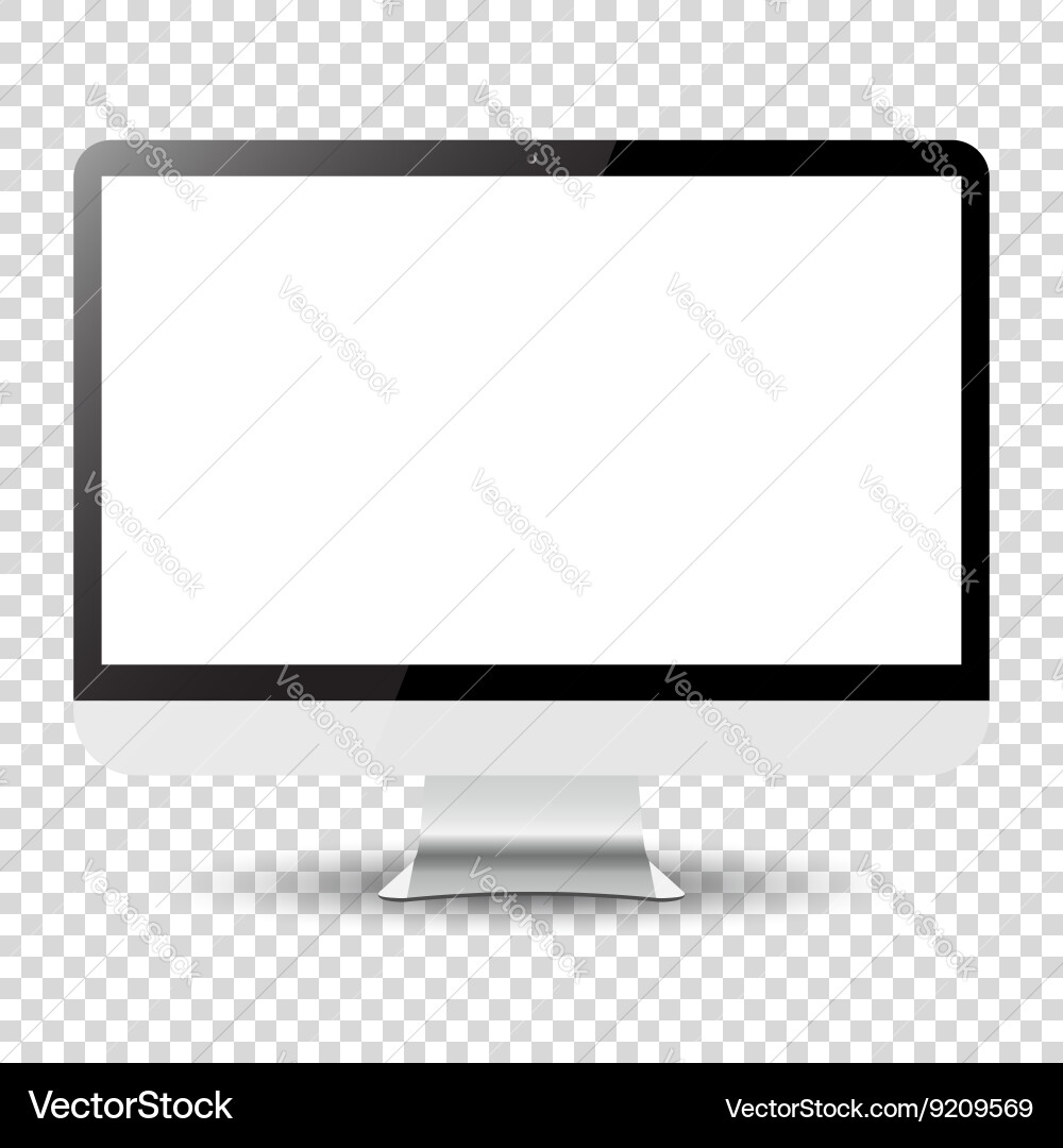 Isolated Computer Monitor on White Background vector image