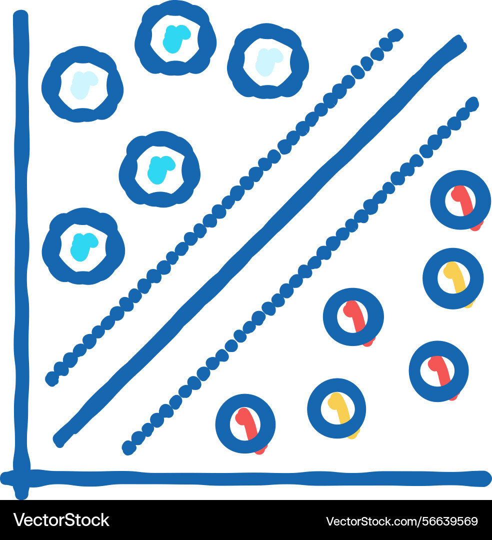 K nearest neighbors knn algorithm icon doodle K nearest neighbors knn algorithm icon doodle vector image