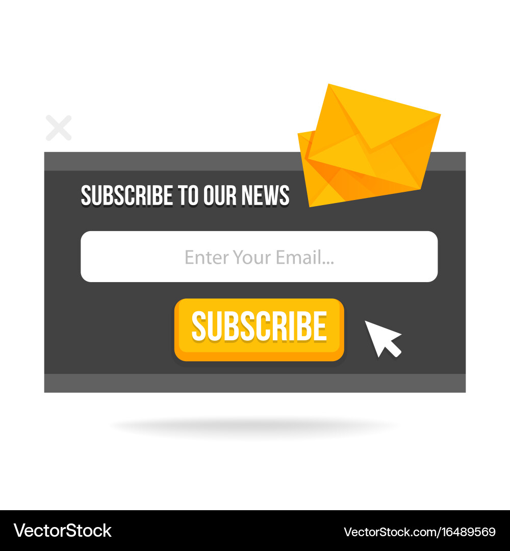 Modern pop-up subscribe form for your website vector image