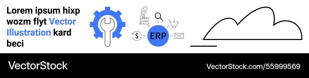Tools and erp integration with cloud for modern Tools and erp integration with cloud for modern Vector Image