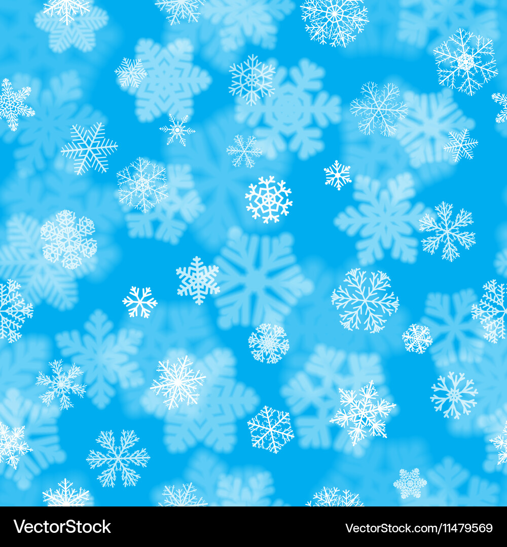 Winter Snowflake Seamless Pattern vector image