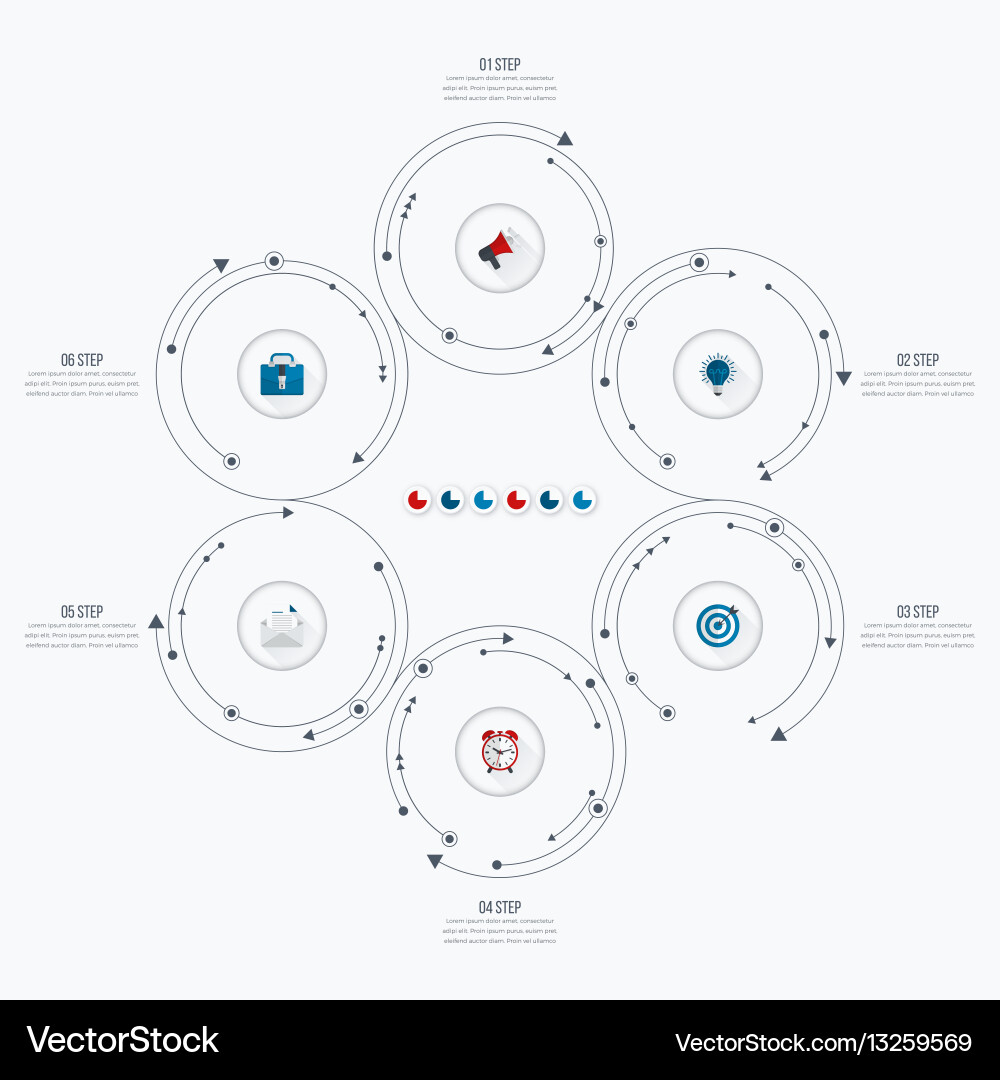 Workflow Diagram Template with Circles vector image