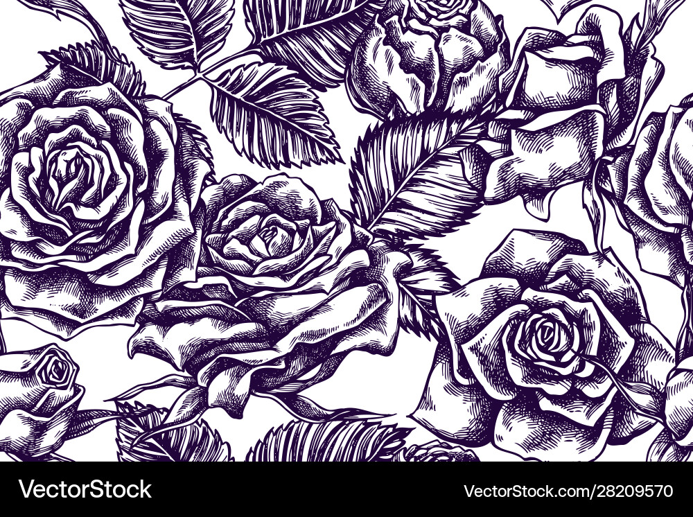Artistic seamless pattern with roses Artistic seamless pattern with roses vector image