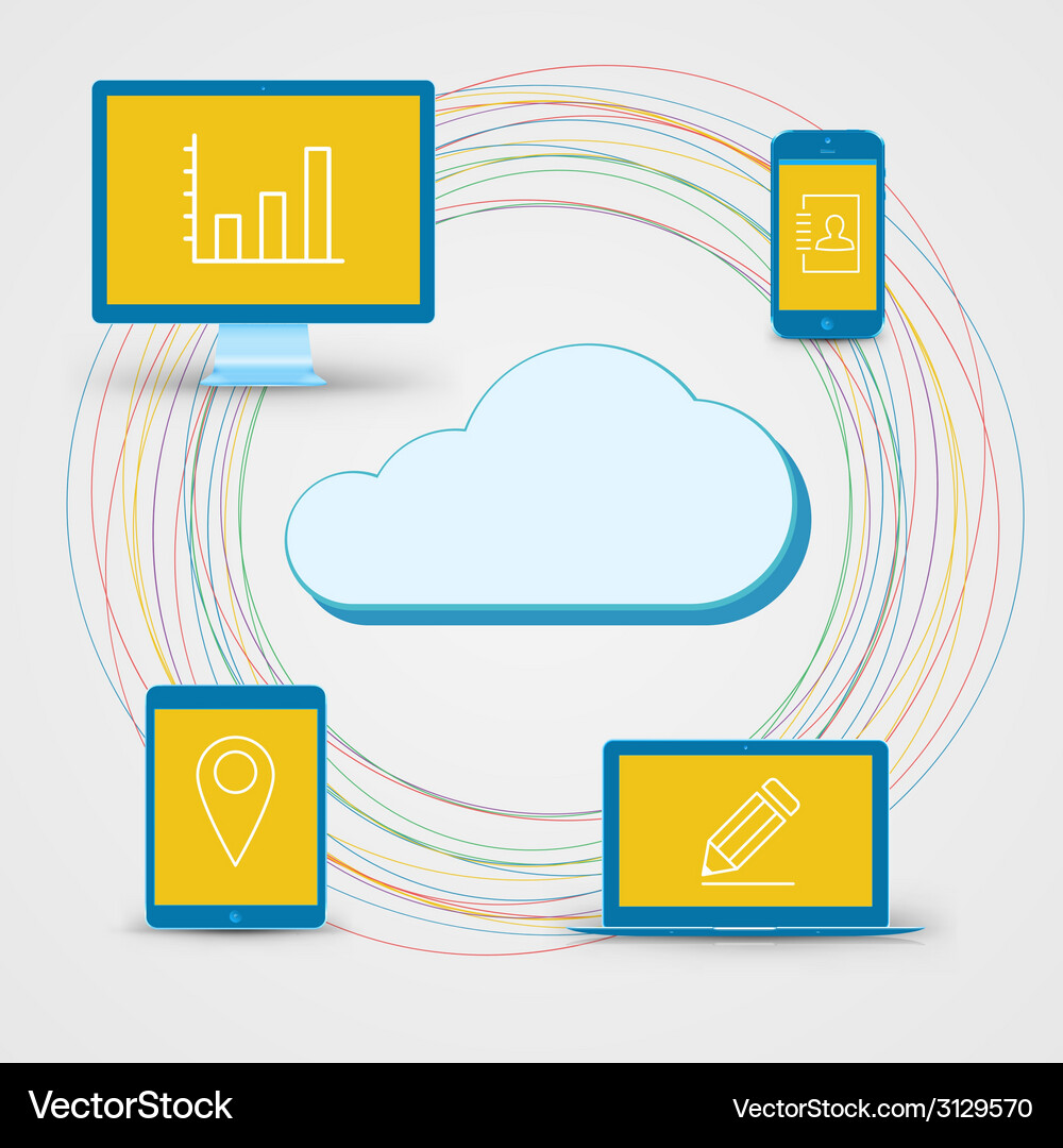 Cloud computing concept background tablet Vector Image