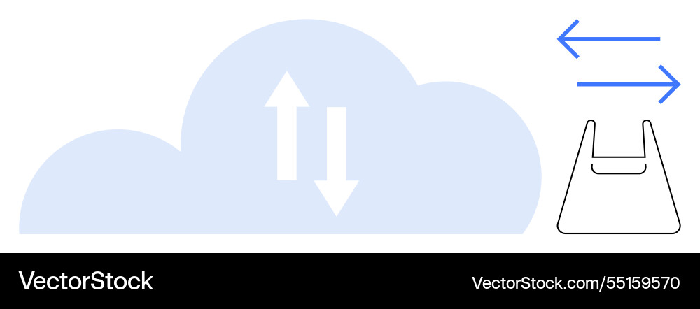 Cloud storage with bidirectional data transfer Cloud storage with bidirectional data transfer vector image