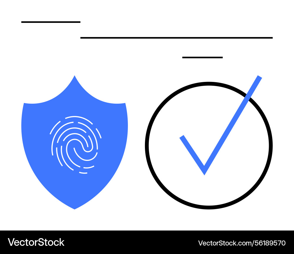 Digital security shield with fingerprint Digital security shield with fingerprint vector image