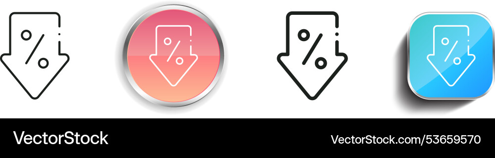 Discount icon thin linear regular and button Discount icon thin linear regular and button vector image