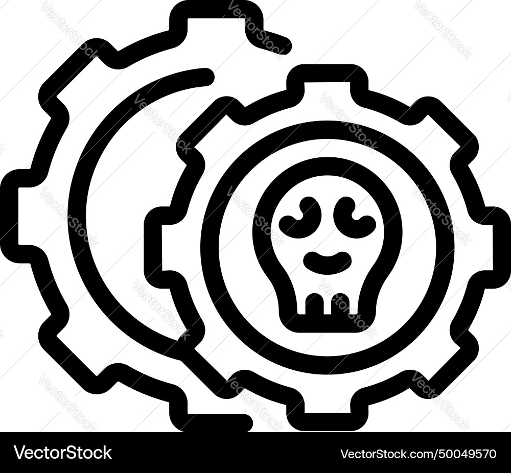 Gear hacker attack icon outline virus bug Gear hacker attack icon outline virus bug vector image
