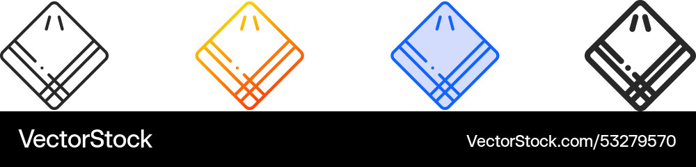 Handkerchief iconthin linear gradient blue stroke Vector Image