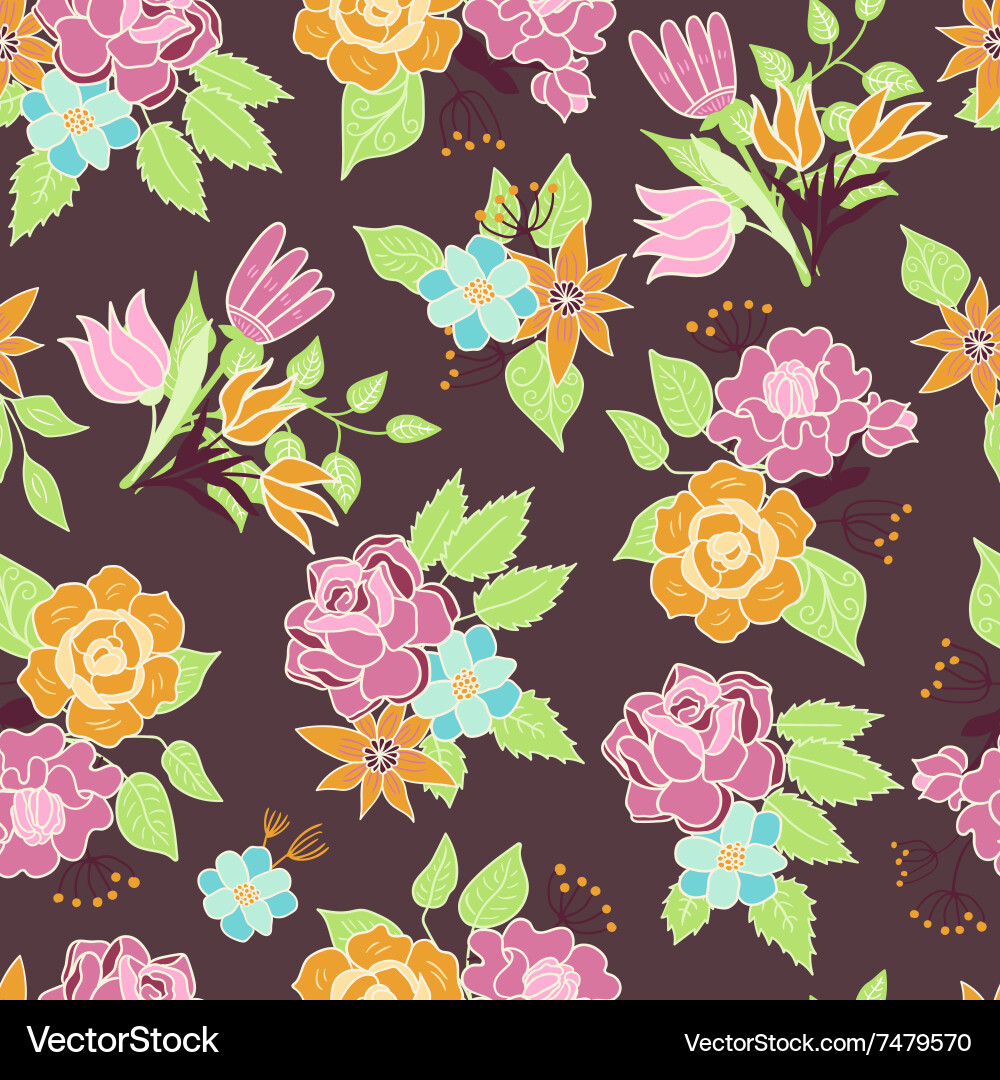 Seamless floral pattern background Vector Image