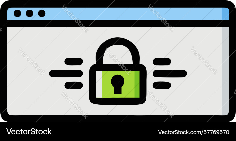 Secure online access locked computer screen vector image