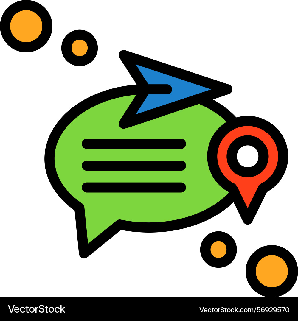 Send location line filled style icon design vector image
