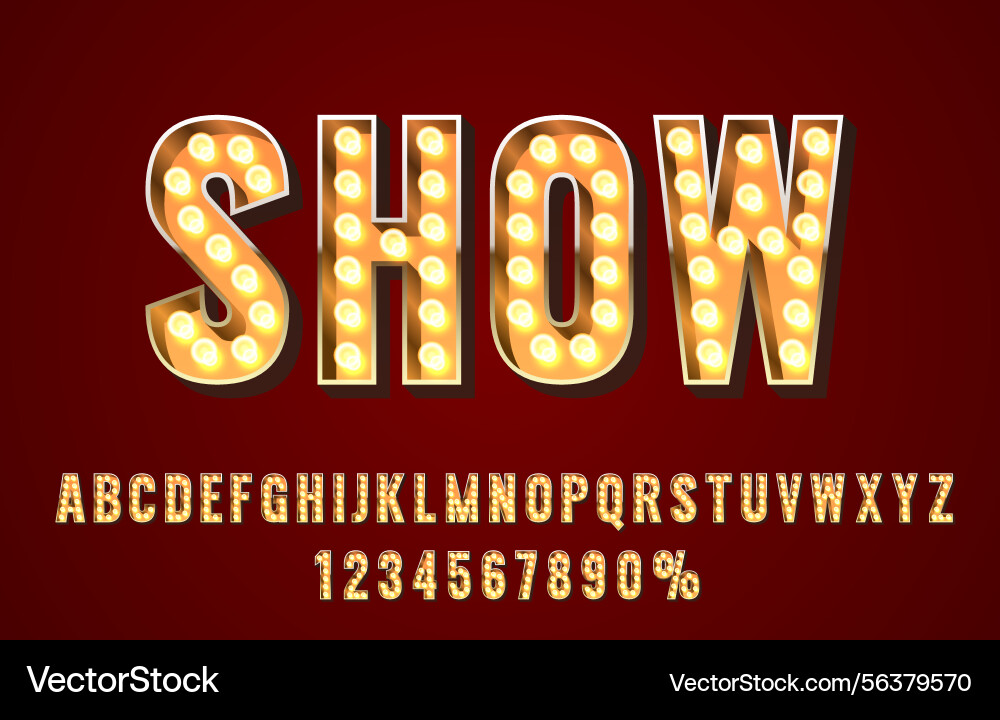 Show font set collection letters and numbers Show font set collection letters and numbers vector image