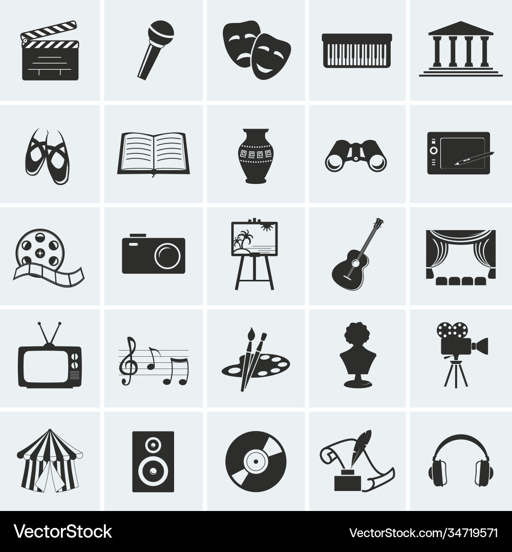 Arts & Creative Icons Collection vector image