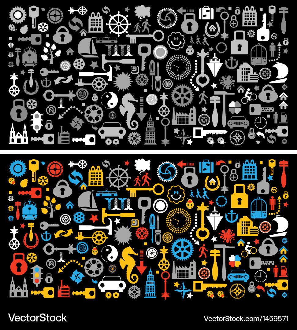 Background elements different colors vector image