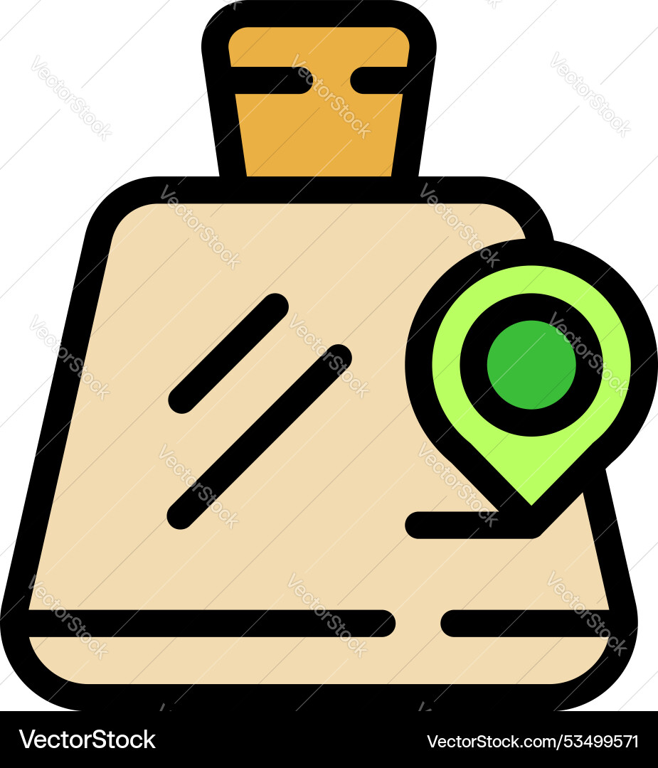Delivery box with pin pointing showing order Delivery box with pin pointing showing order vector image