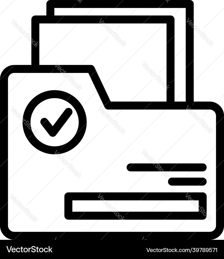 Folder code icon outline verification Folder code icon outline verification vector image