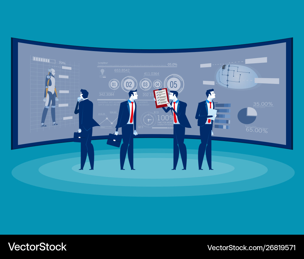 Front screen for data analysis business Vector Image