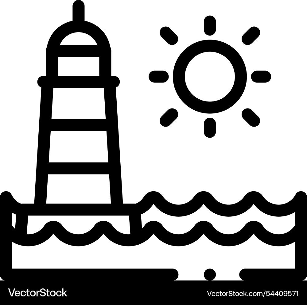 Lighthouse icon thin linear style design isolated Lighthouse icon thin linear style design isolated vector image