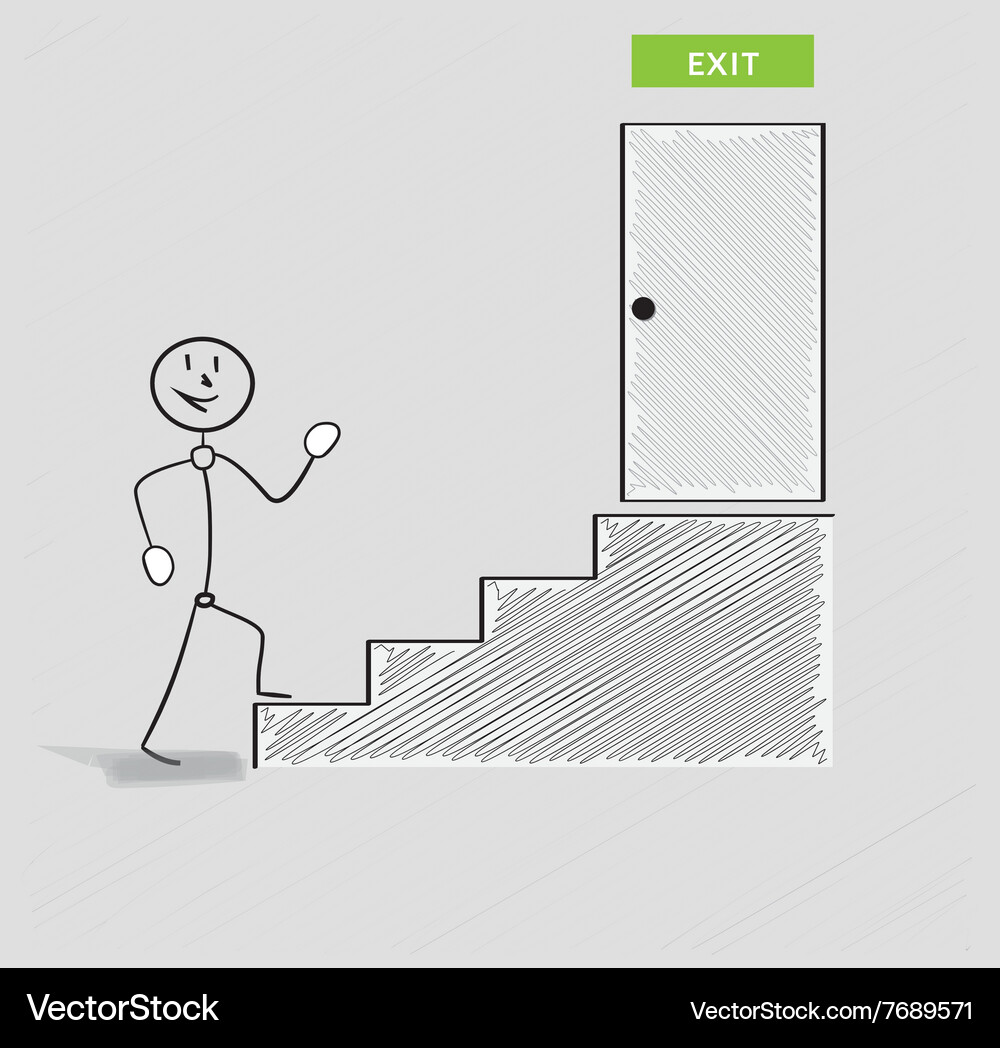 Man and stairs to exit Vector Image
