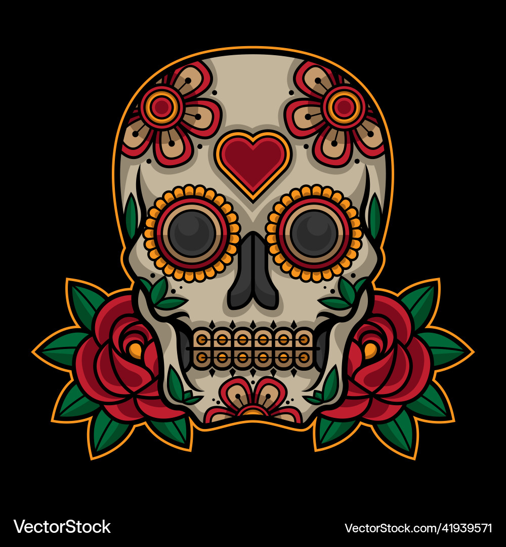 Mexikanische Totenkopf Tattoo Mexikanische Totenkopf Tattoo vektorbild