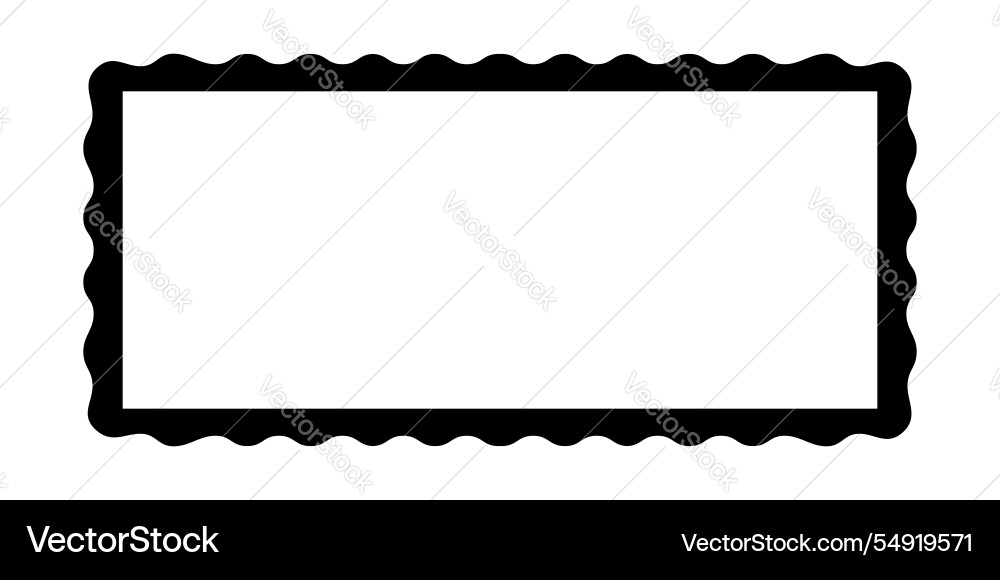 Rectangle frame with wavy edges rectangular shape Rectangle frame with wavy edges rectangular shape vector image