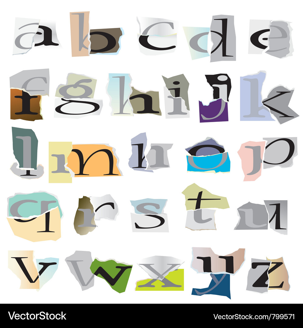 Ripped Papier Brief Collage Vektorbild