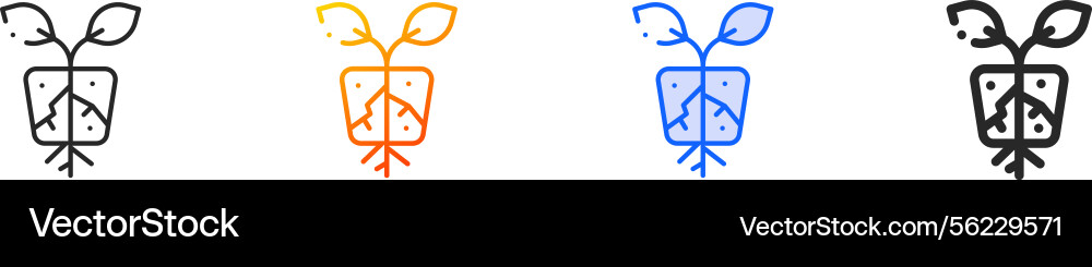 Seedling iconthin linear gradient blue stroke Vector Image
