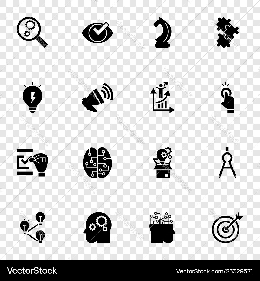 Solution icon set simple style Solution icon set simple style vector image