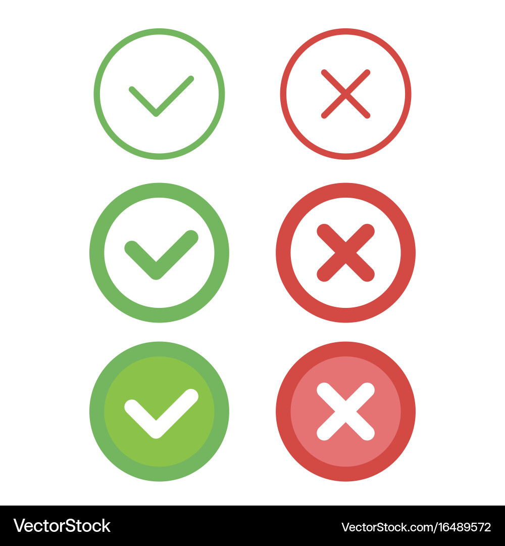 Check Mark Line Icons vector image