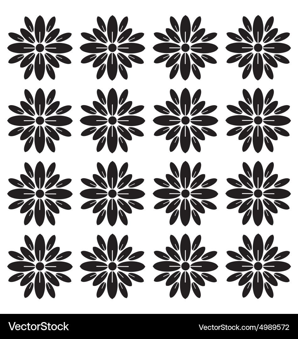 Flower block print pattern vector image