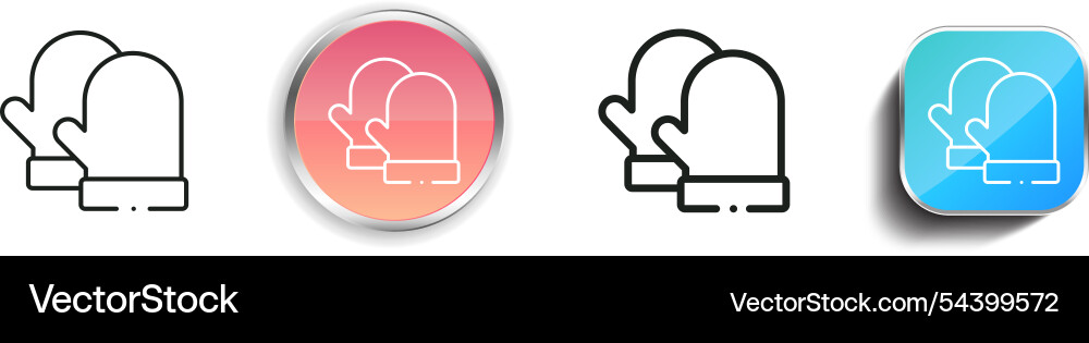Glove icon thin linear regular and button style vector image