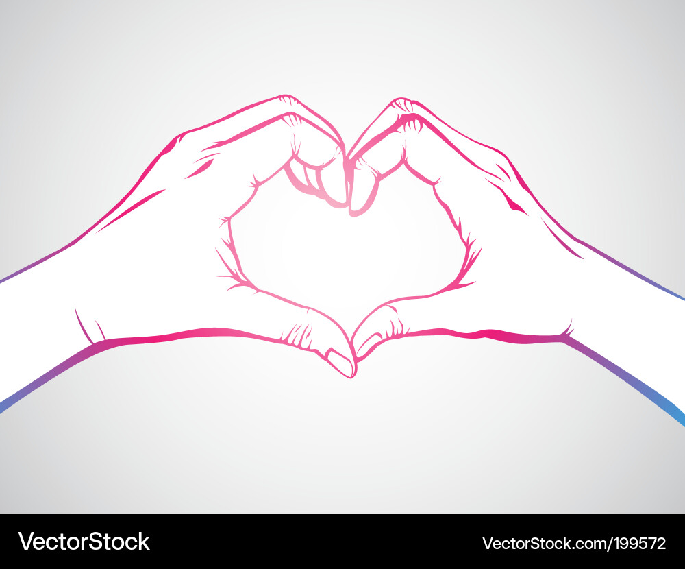 Herz Hands Liebeszeichen vektorbild