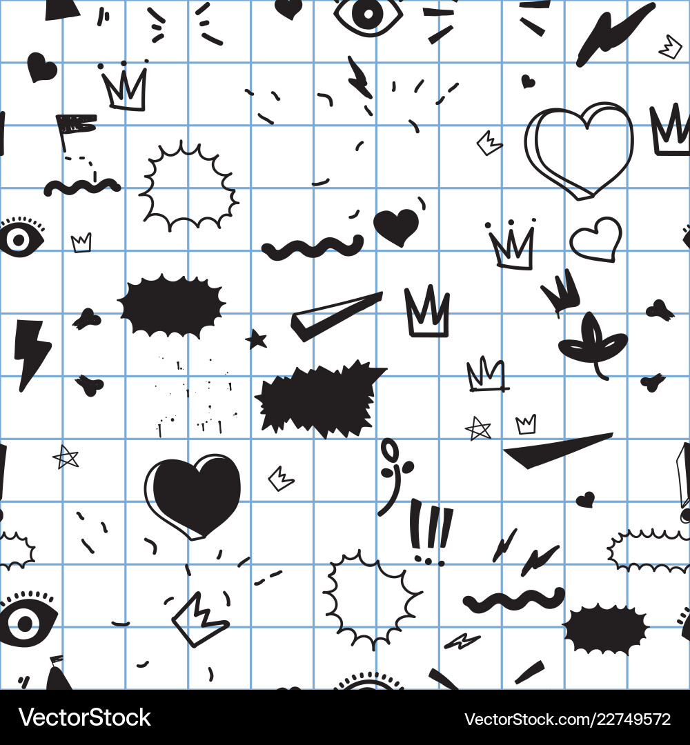 Universal trend hand drawing seamless pattern Universal trend hand drawing seamless pattern Vector Image