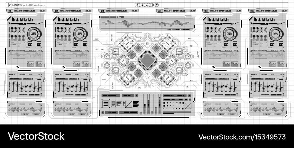 Background with futuristic user interface design vector image