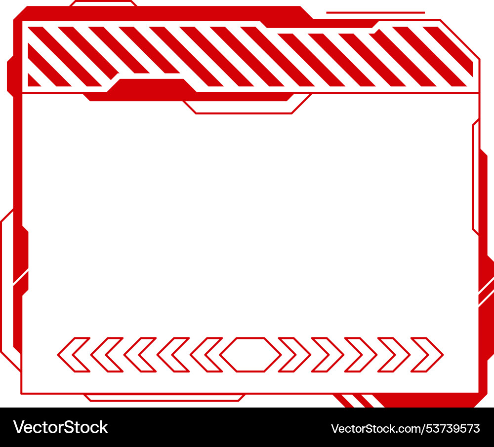Empty hud callout box in red line style Empty hud callout box in red line style vector image