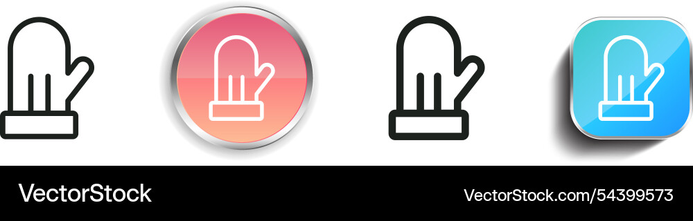 Glove icon thin linear regular and button style vector image