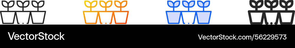 Seedling iconthin linear gradient blue stroke Seedling iconthin linear gradient blue stroke vector image