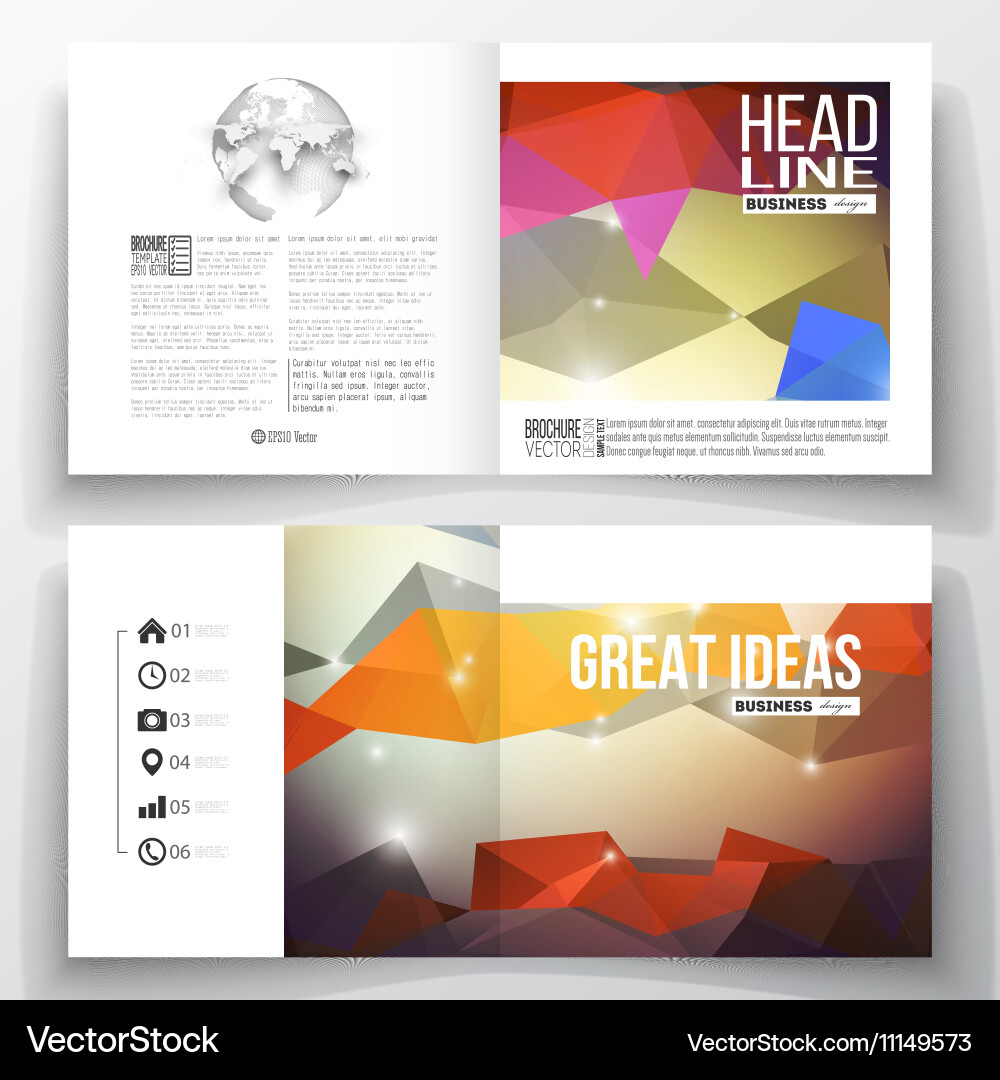 Set of square design brochure template abstract Vector Image