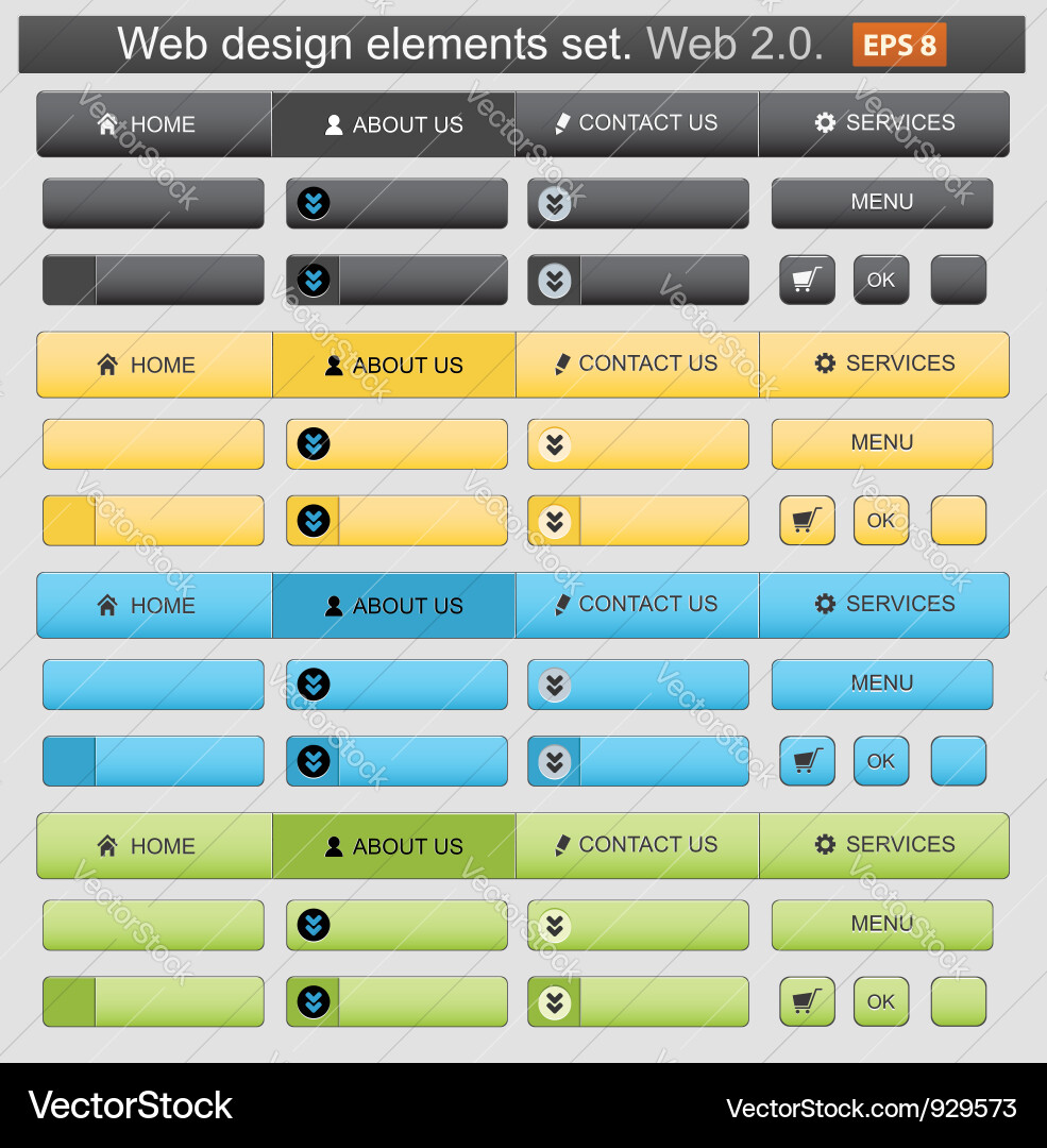 Web design elements set vector image